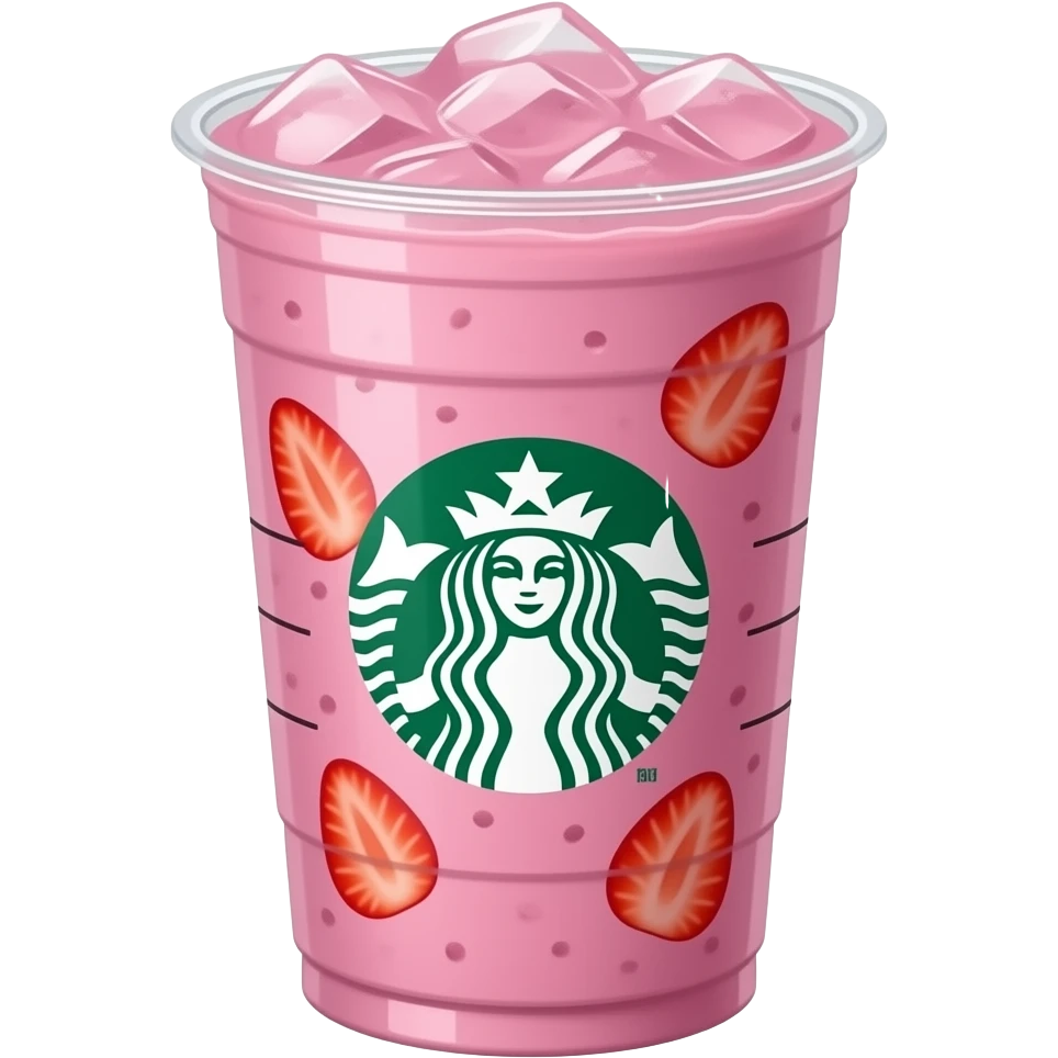 mkae it the same excact thing as a pink iced strawberry açaí lemonade  refresher with no strawberries included from starbucks with the starbucks logo and NO LID emoji