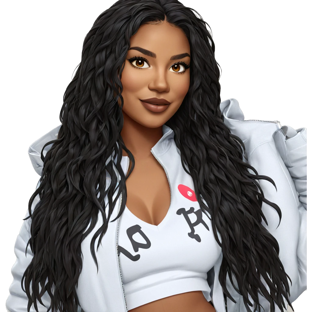 dark-skinned girl in jacket emoji