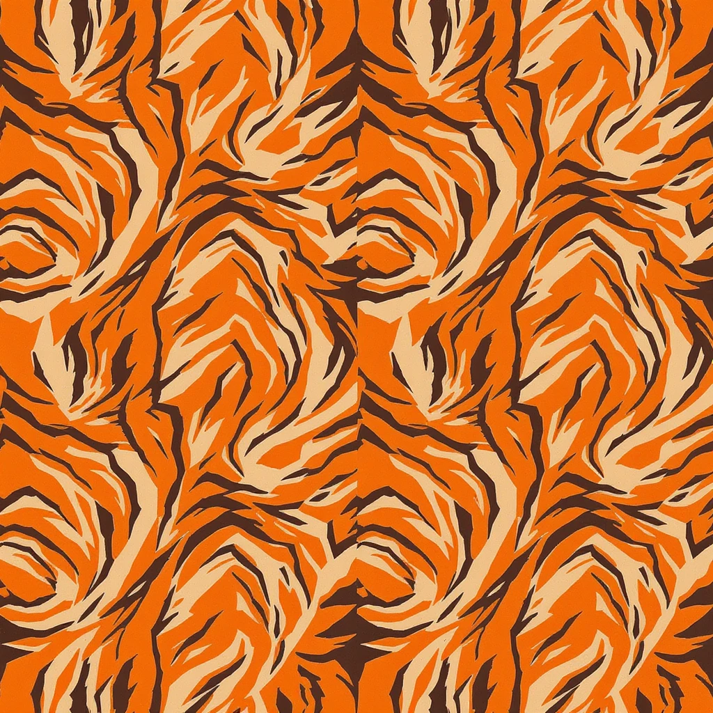 tiger print pattern in autumn colors, orange brown beige palette, abstract seamless texture, bold stylish background emoji