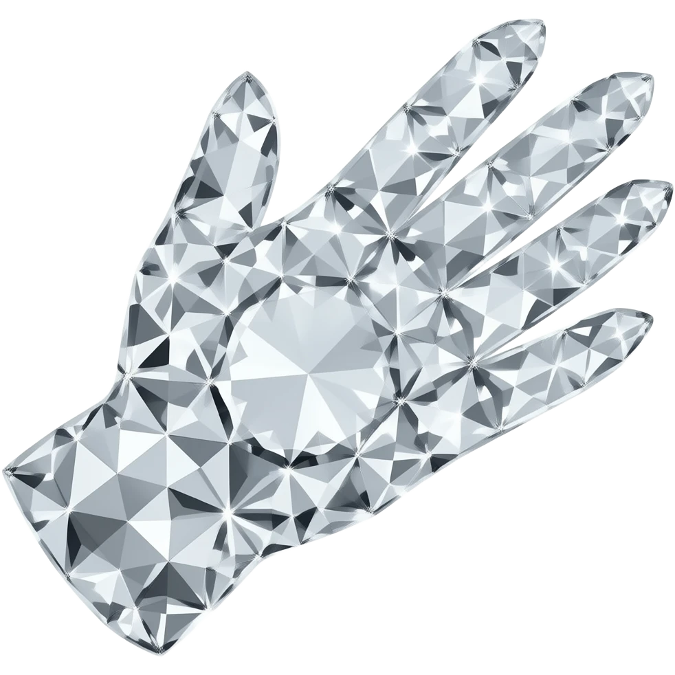Swarovski diamond glove emoji