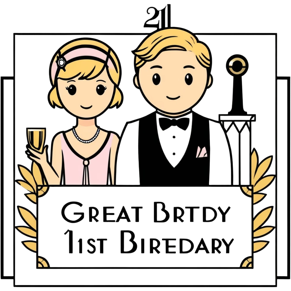 Great gatsby 21st birthday party emoji