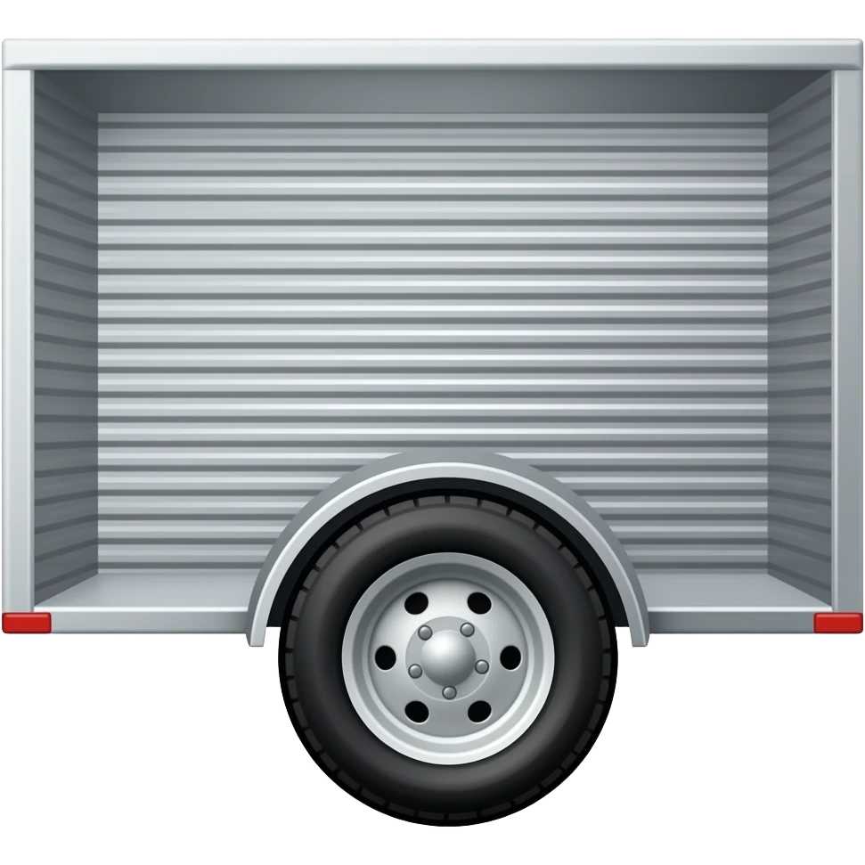 car trailer empty side view, one wheel emoji