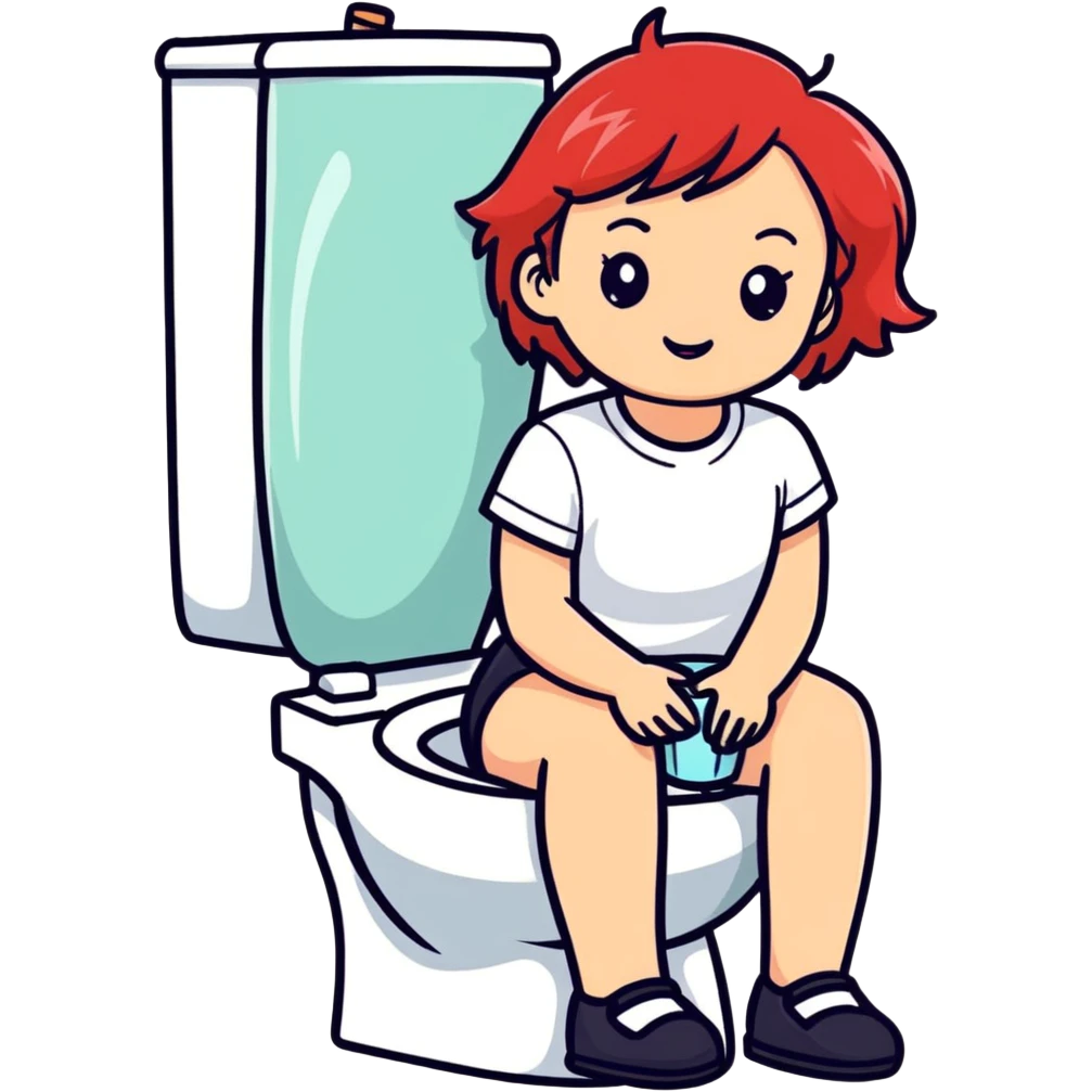 Red hair girl on the toilet  emoji
