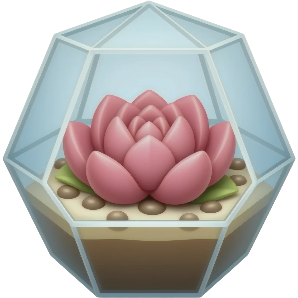 Pink succulent plant geometrical terrarium emoji emoji
