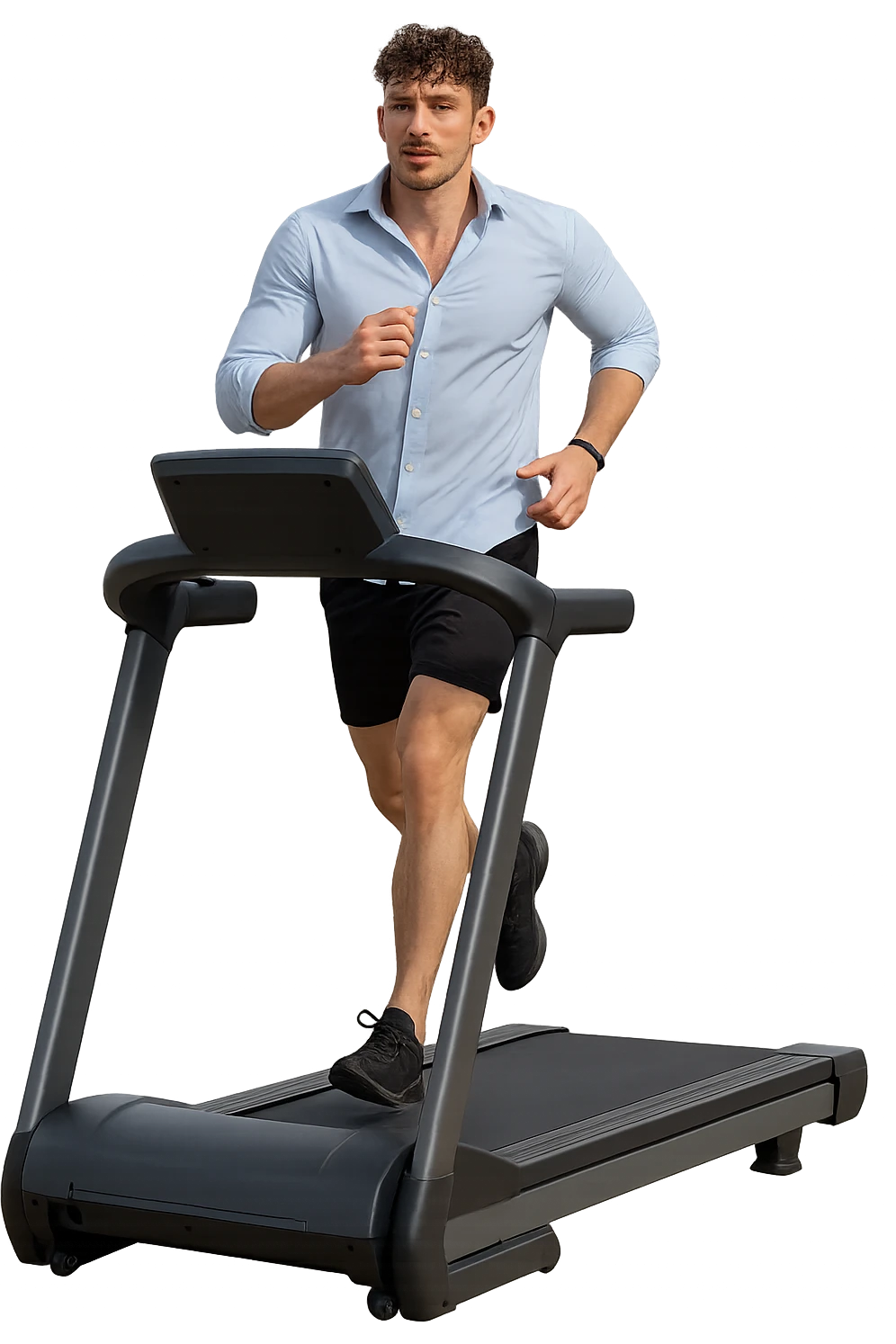 Uomo che sta facendo cardio correndo sul tapis roulant emoji