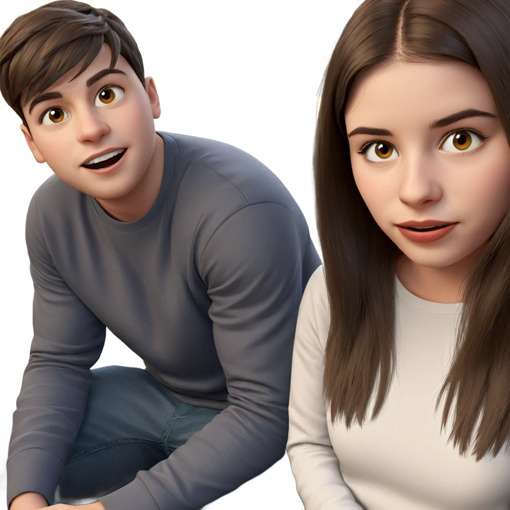 girl and boy portrait session emoji