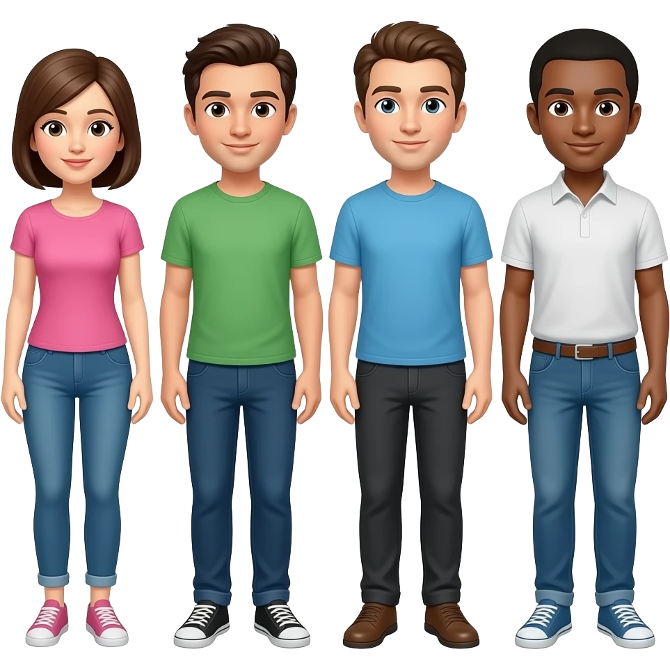 Люди рядом вчетвером без фона emoji