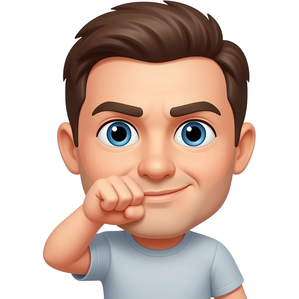 emoji with fist close to mouth and  bulge in side of face emoji