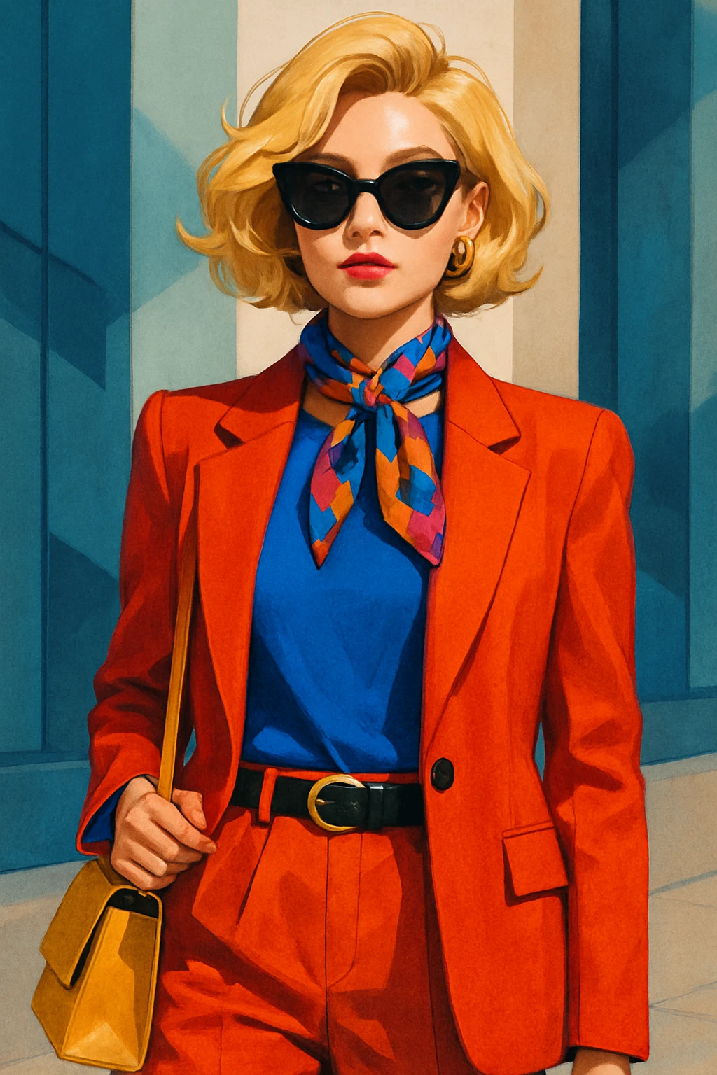 a lady with blond hair, distinct style 4 emoji