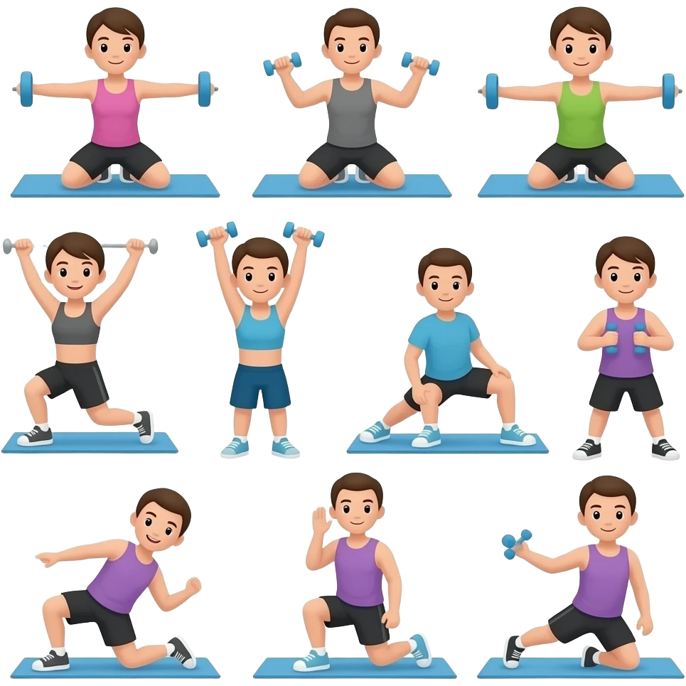 Una lista de ejercicios emoji