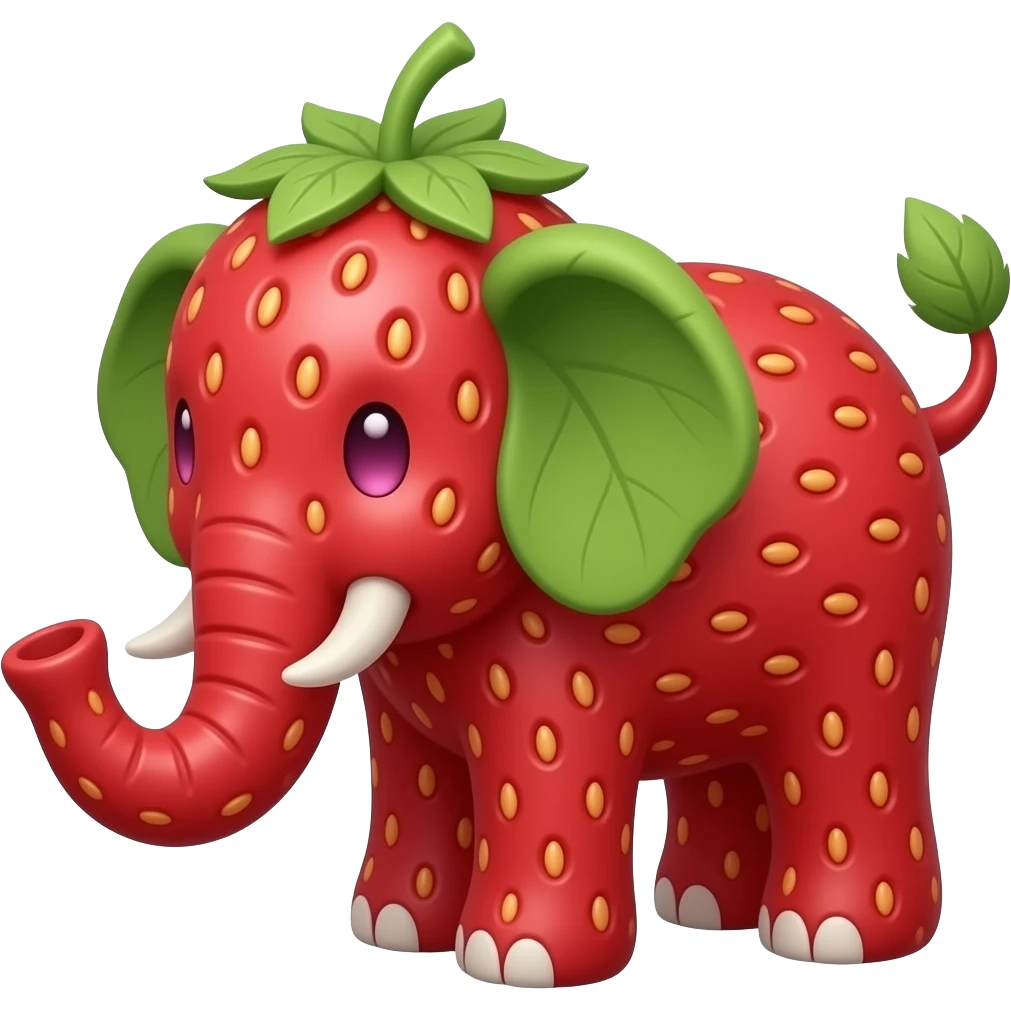 Strawberry Elephant doll emoji