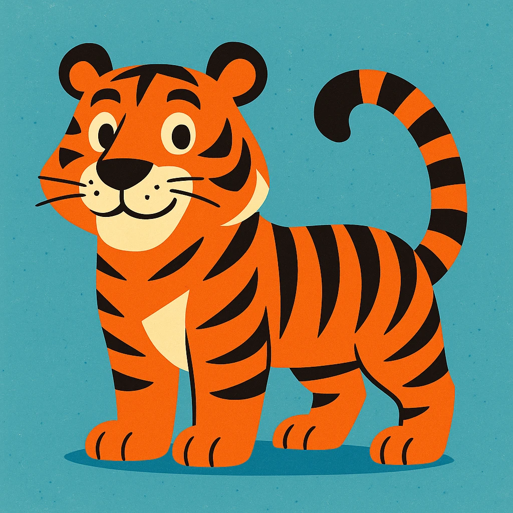 vibrant cartoon style tiger emoji