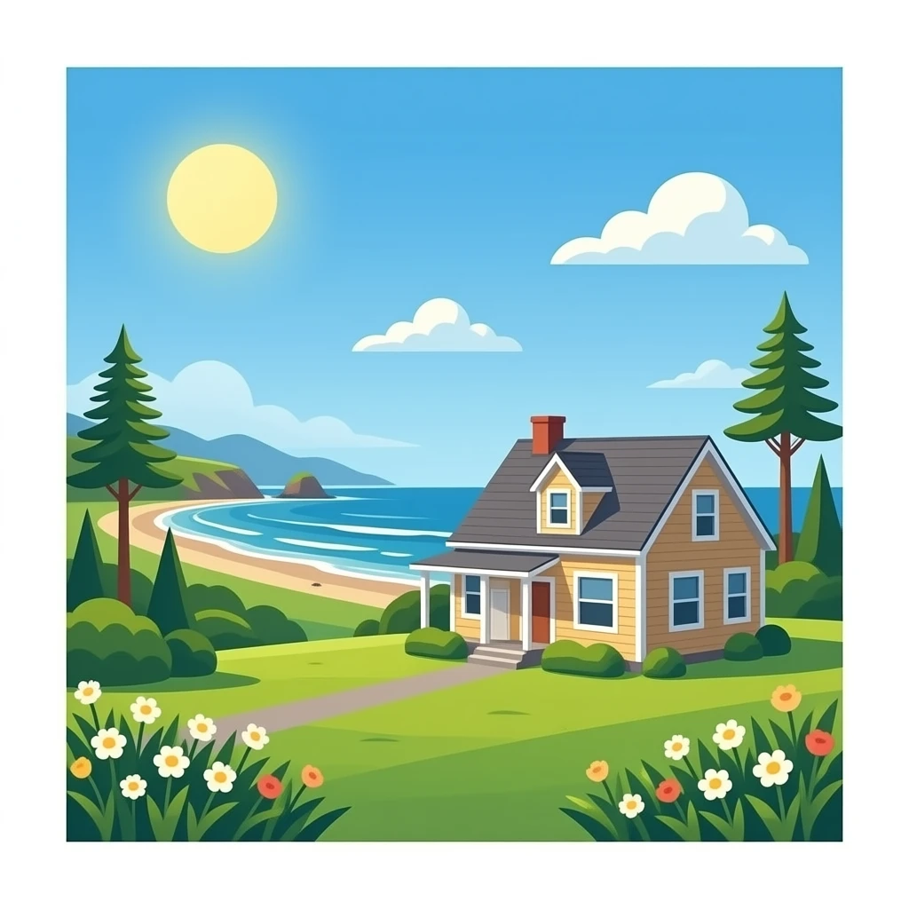 Vacation house on the Oregon coast emoji