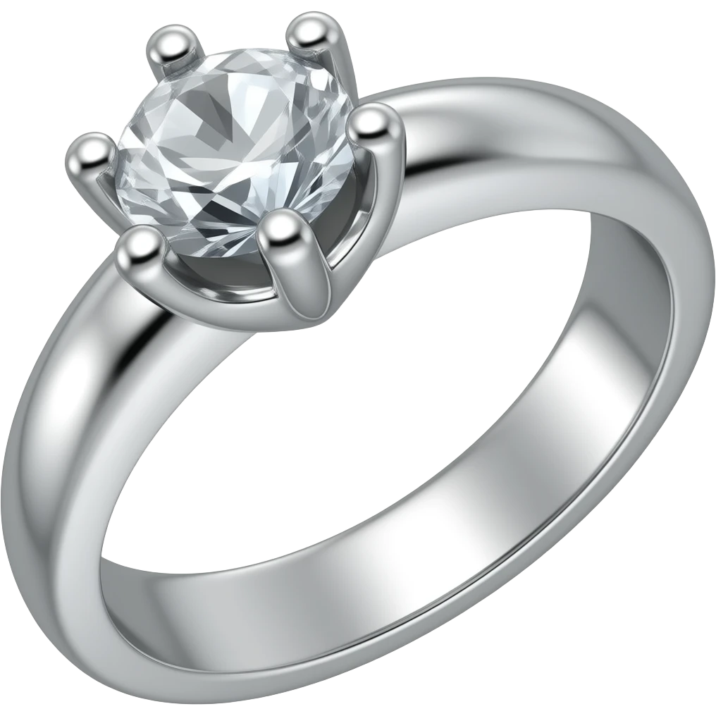 One silver wedding ring with a diamond that looks similar but not the same to this emoji 💍 emoji