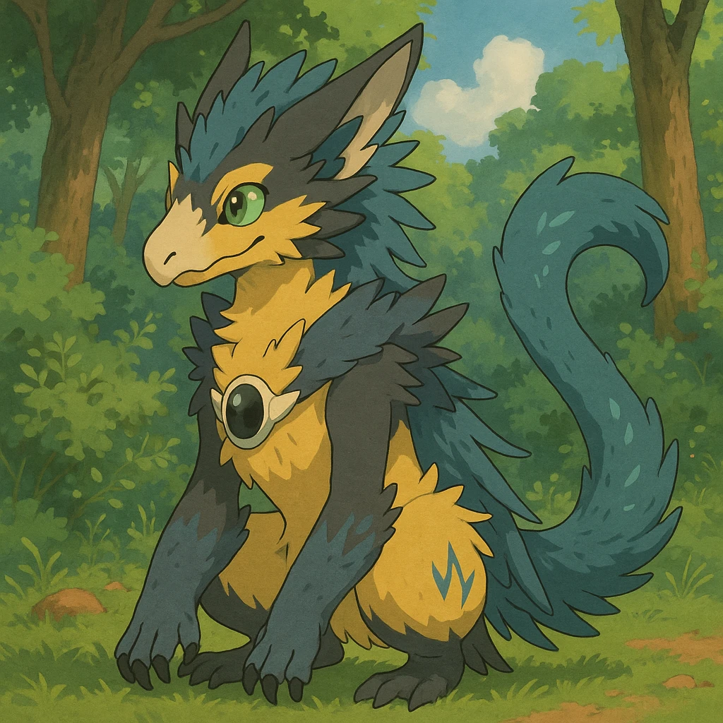 Sergal-Protogen-Trico-Zeraora-Vernid-fusion-hybrid-creature emoji