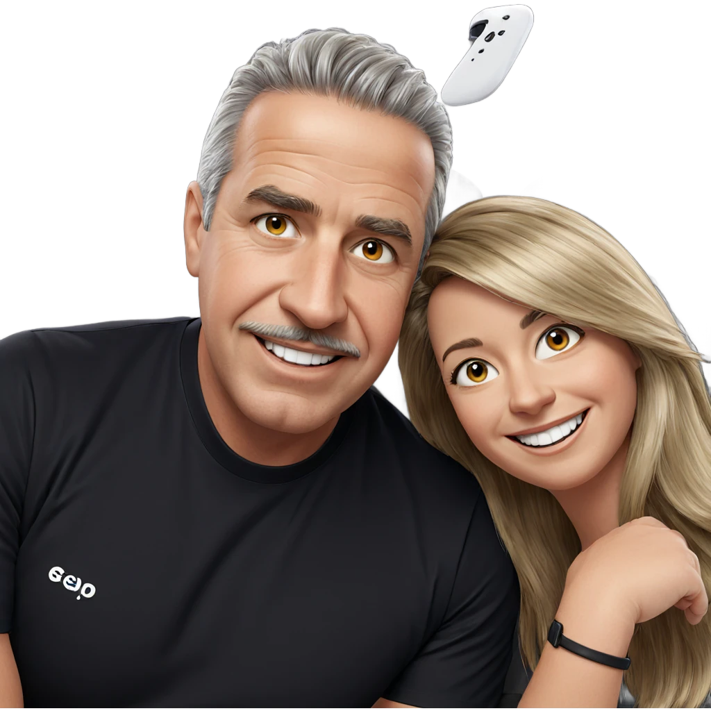 smiling duo with contrasting styles emoji