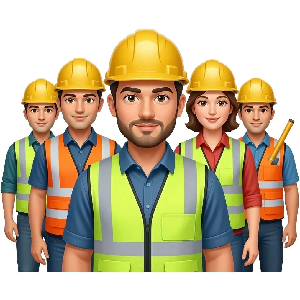 grupo trabajadores obra emoji