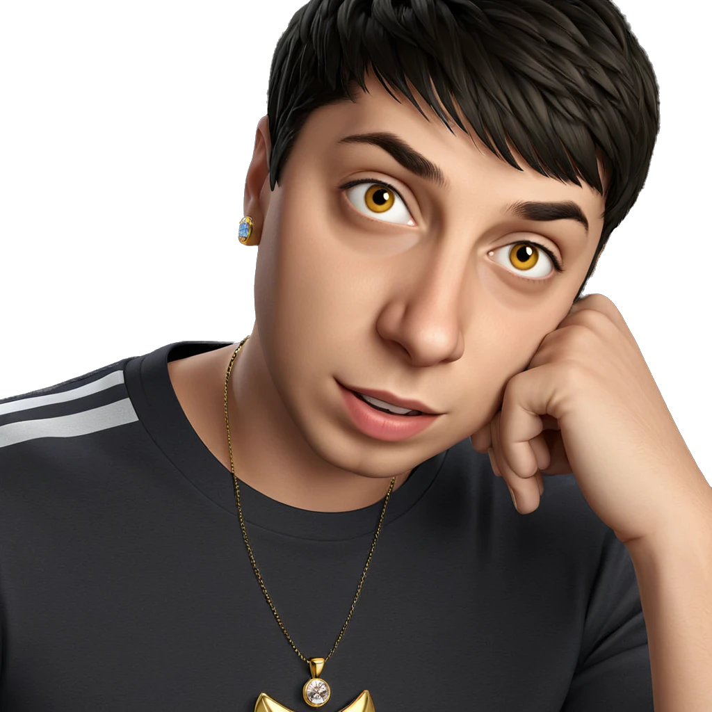 male portrait with jewelry emoji