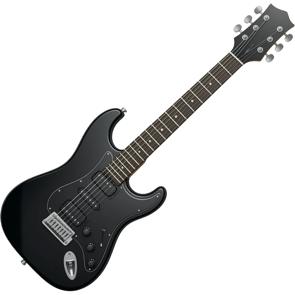 Verdi with black metal electric guitar full body emoji