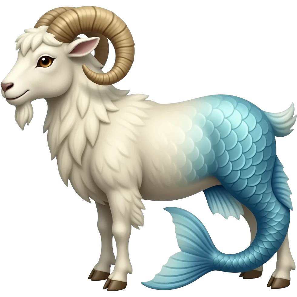 capricorn sea-goat, goat with a fish tail, hippocampus emoji