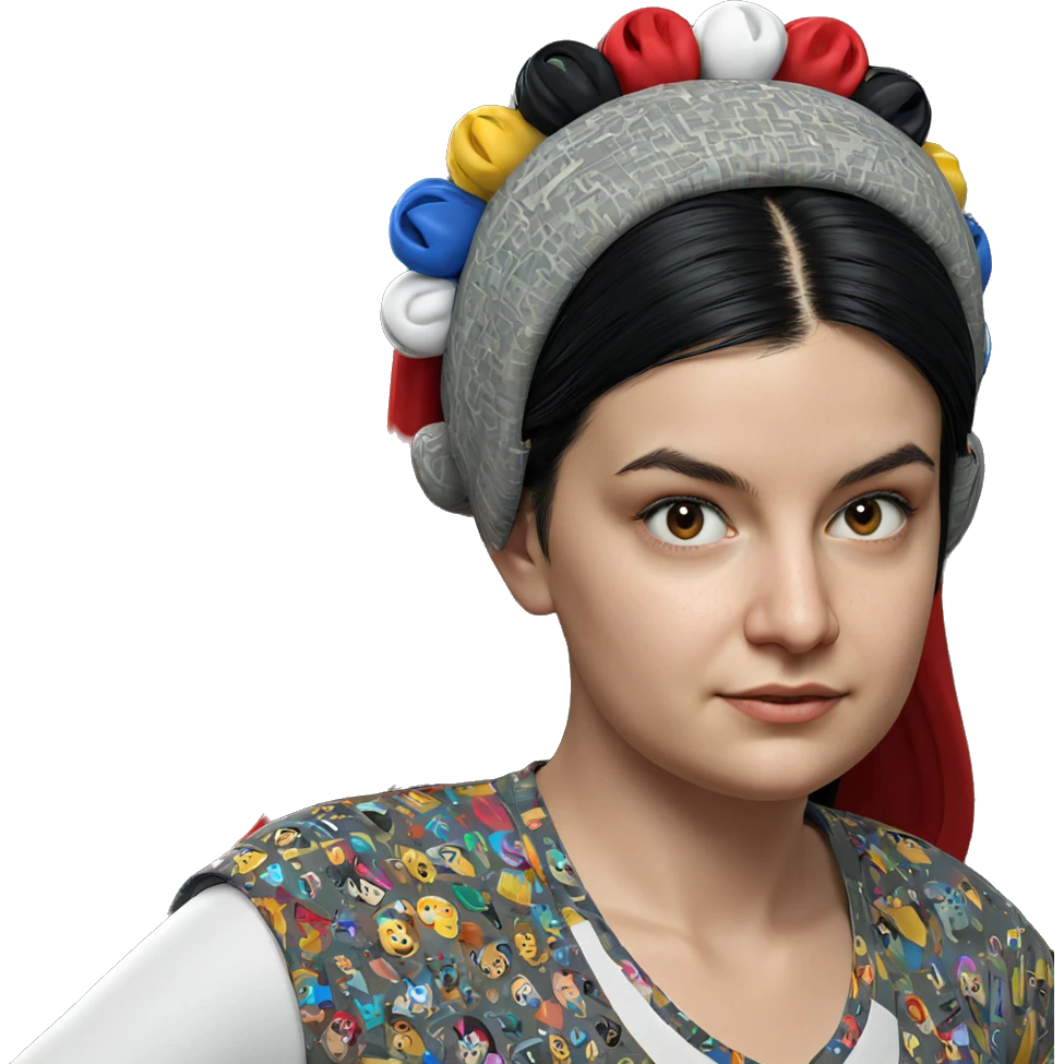 girl with black hair gaze emoji