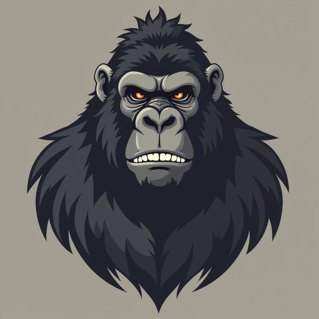 Flat design style gorilla emoji