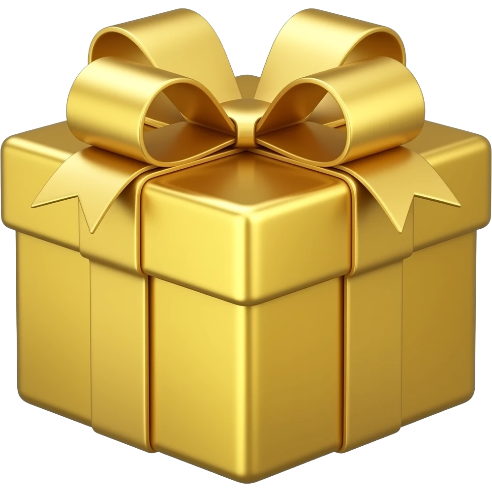 Golden shining Giftbox emoji