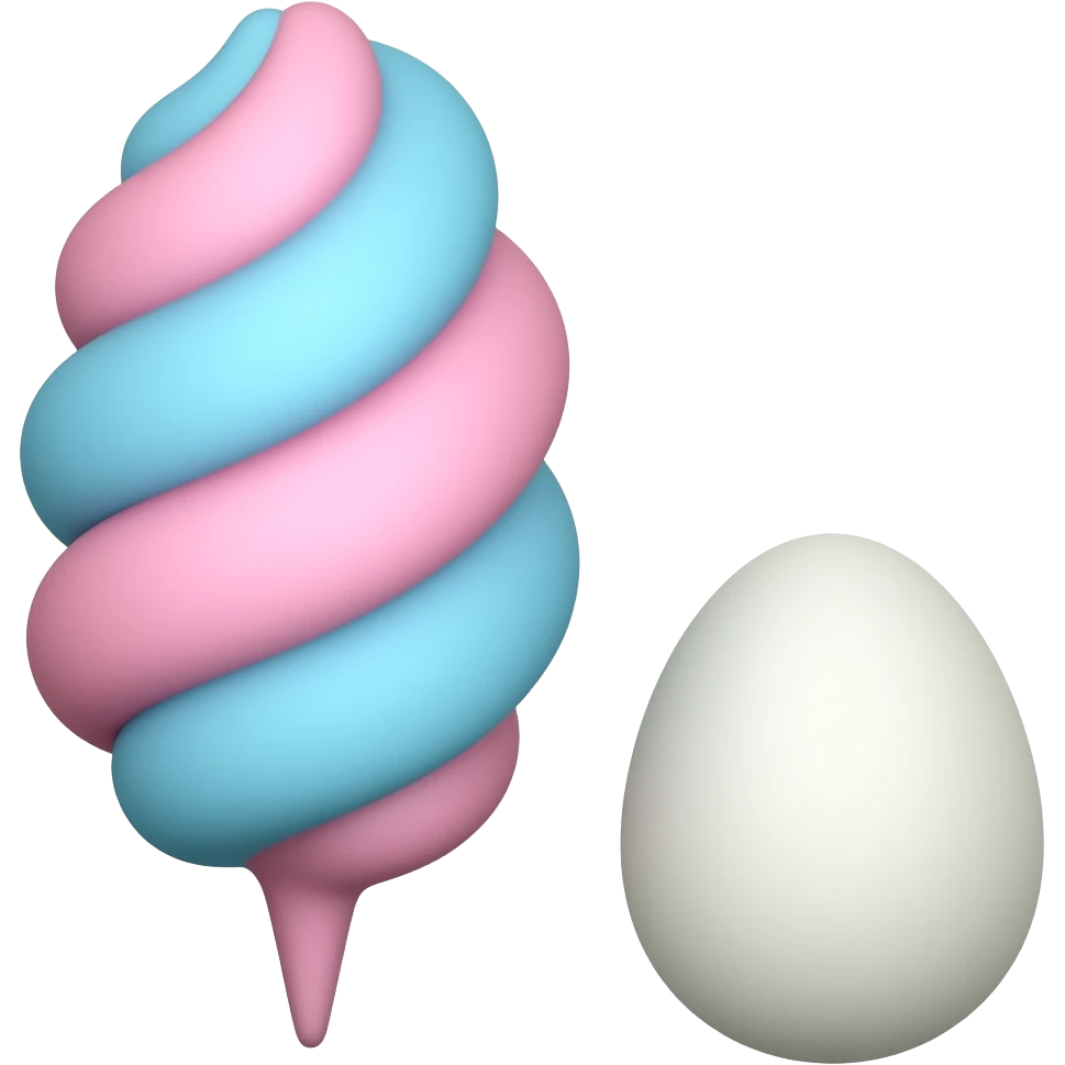 Cotton candy pink blue and egg! emoji