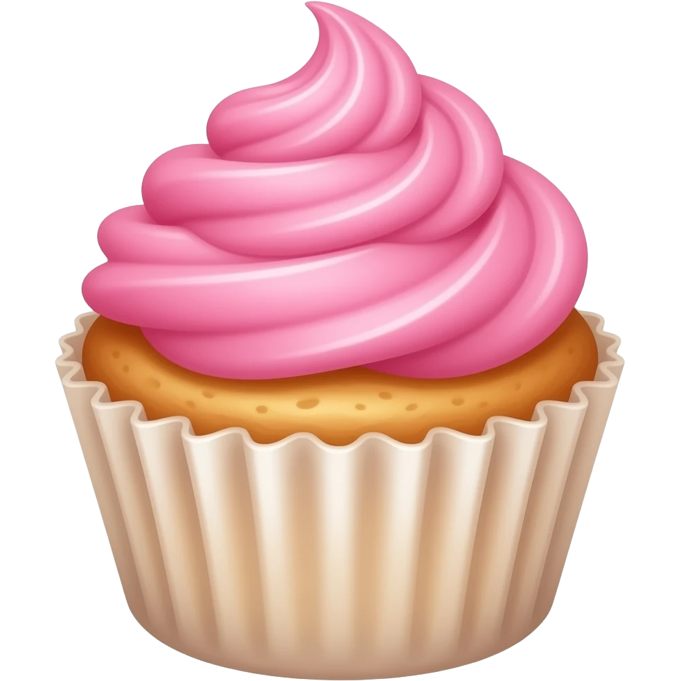 Cupcake with pink icing emoji
