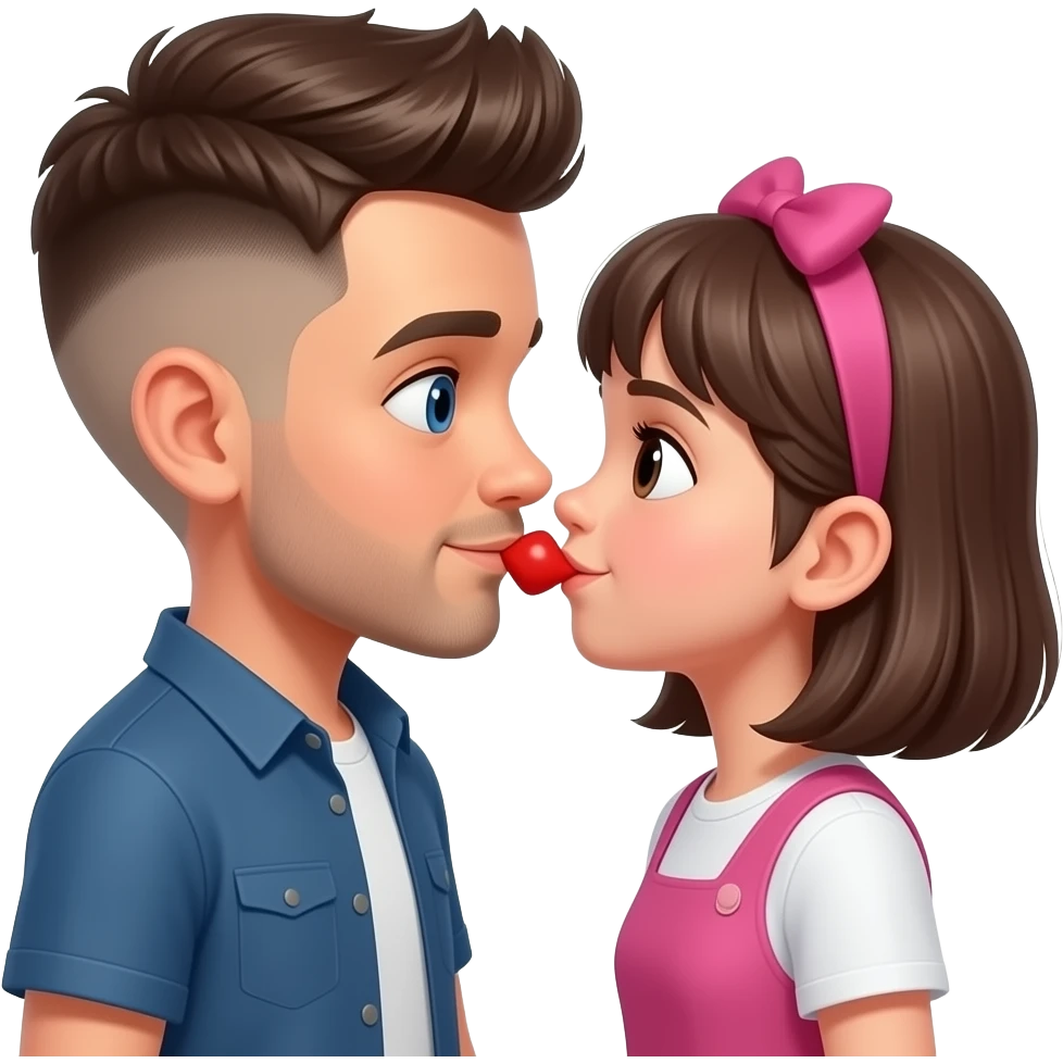 Kahverengi gözlü, Kumral, Buzz Cut saçlı erkek çocuk sı biraz daha uzun olsun ve yanına yakışan bir kız koy öpüşsünler daha çok yapışsınlar sikişsinler emoji