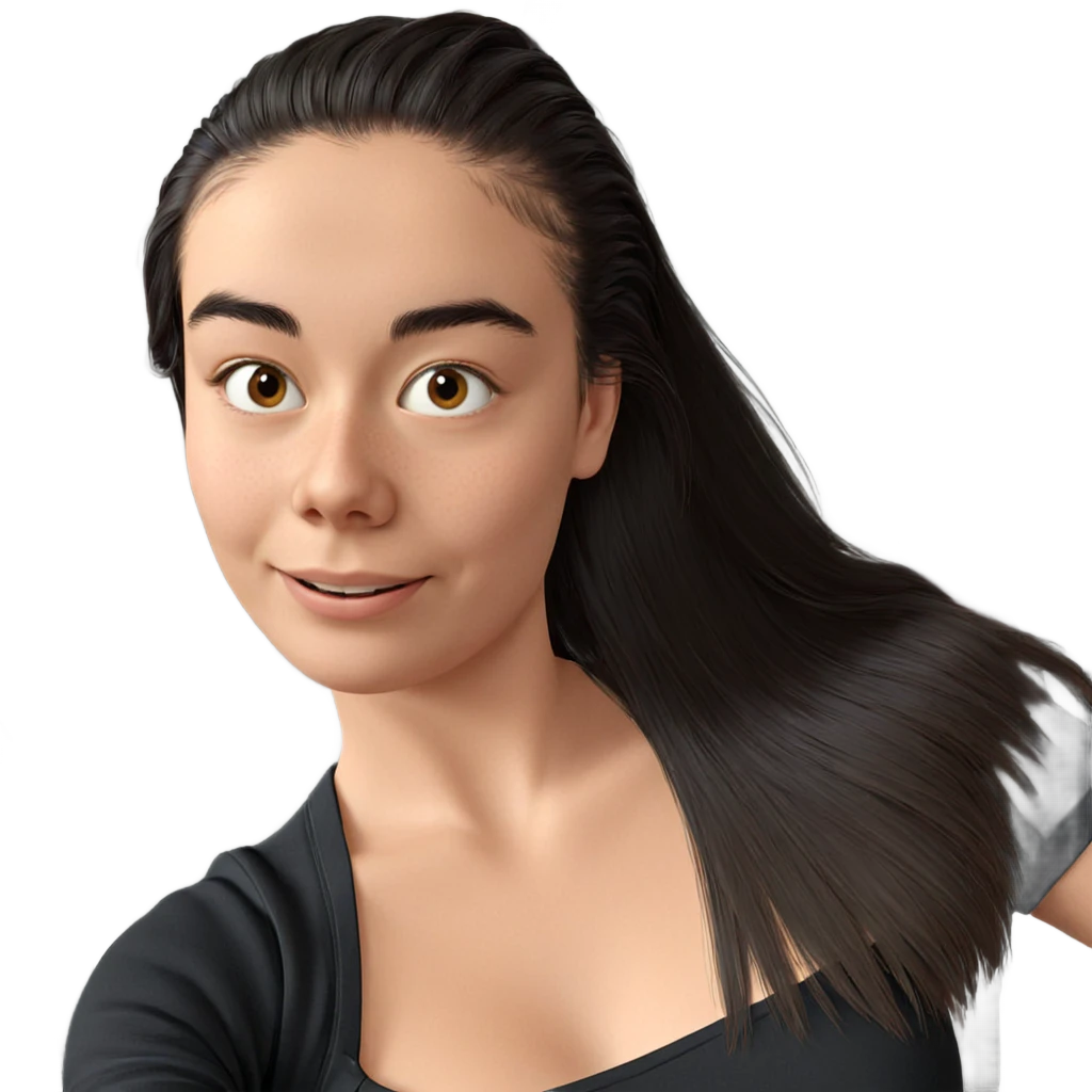 smiling girl in black shirt emoji
