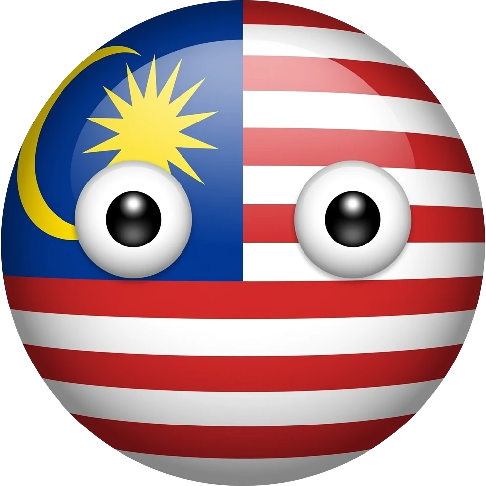 malaysia countryball with white eyes and no black eyes emoji