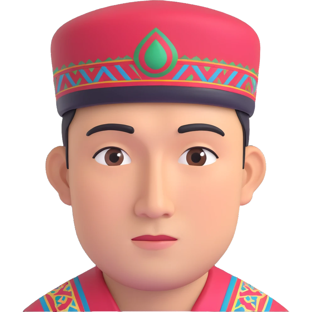 Uzbek man in Uzbek hat emoji
