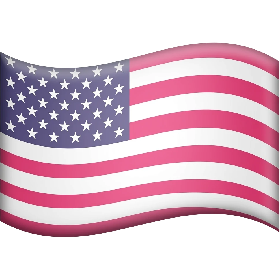 PINK USA FLAG with PINK STARS emoji