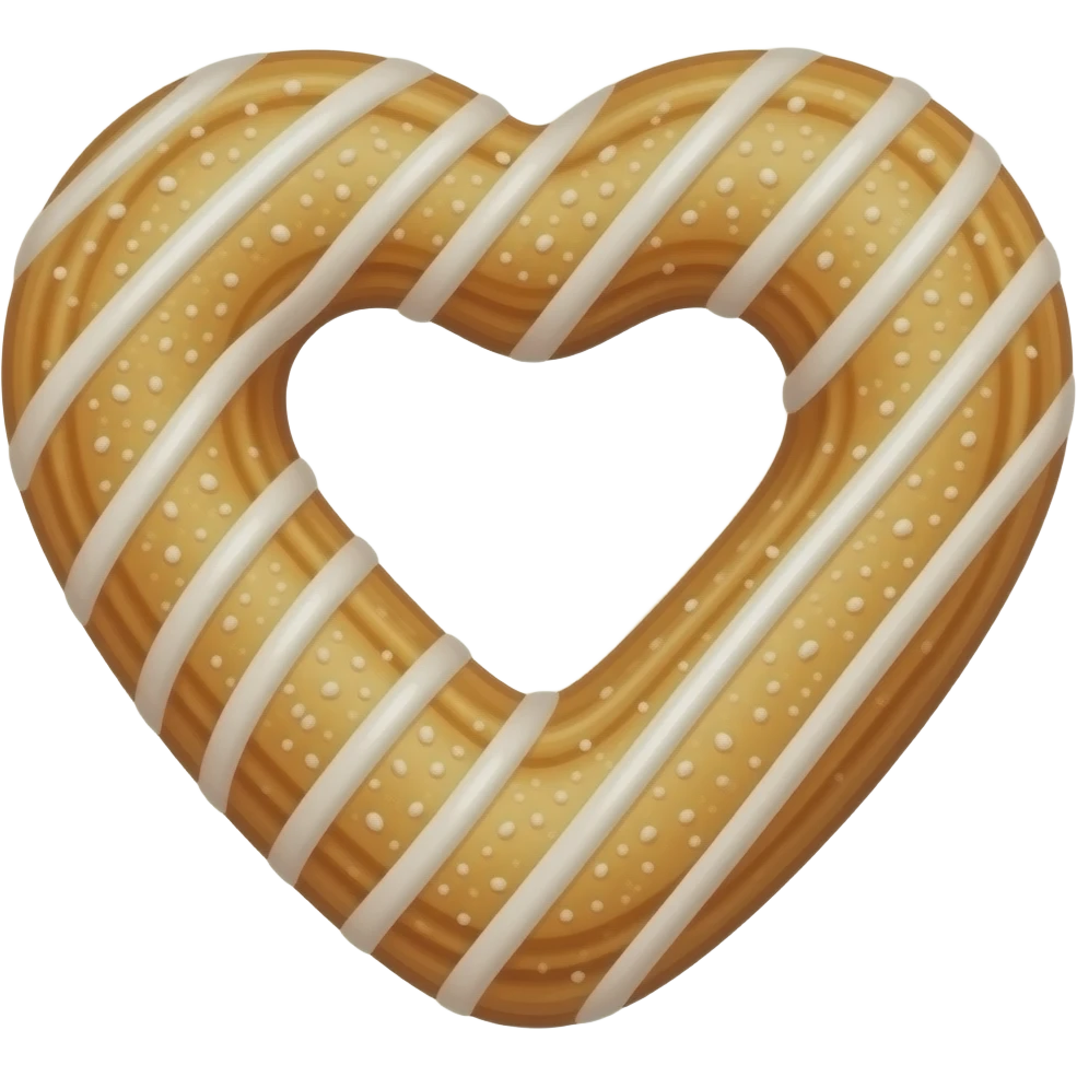 Heart-shaped beignet emoji