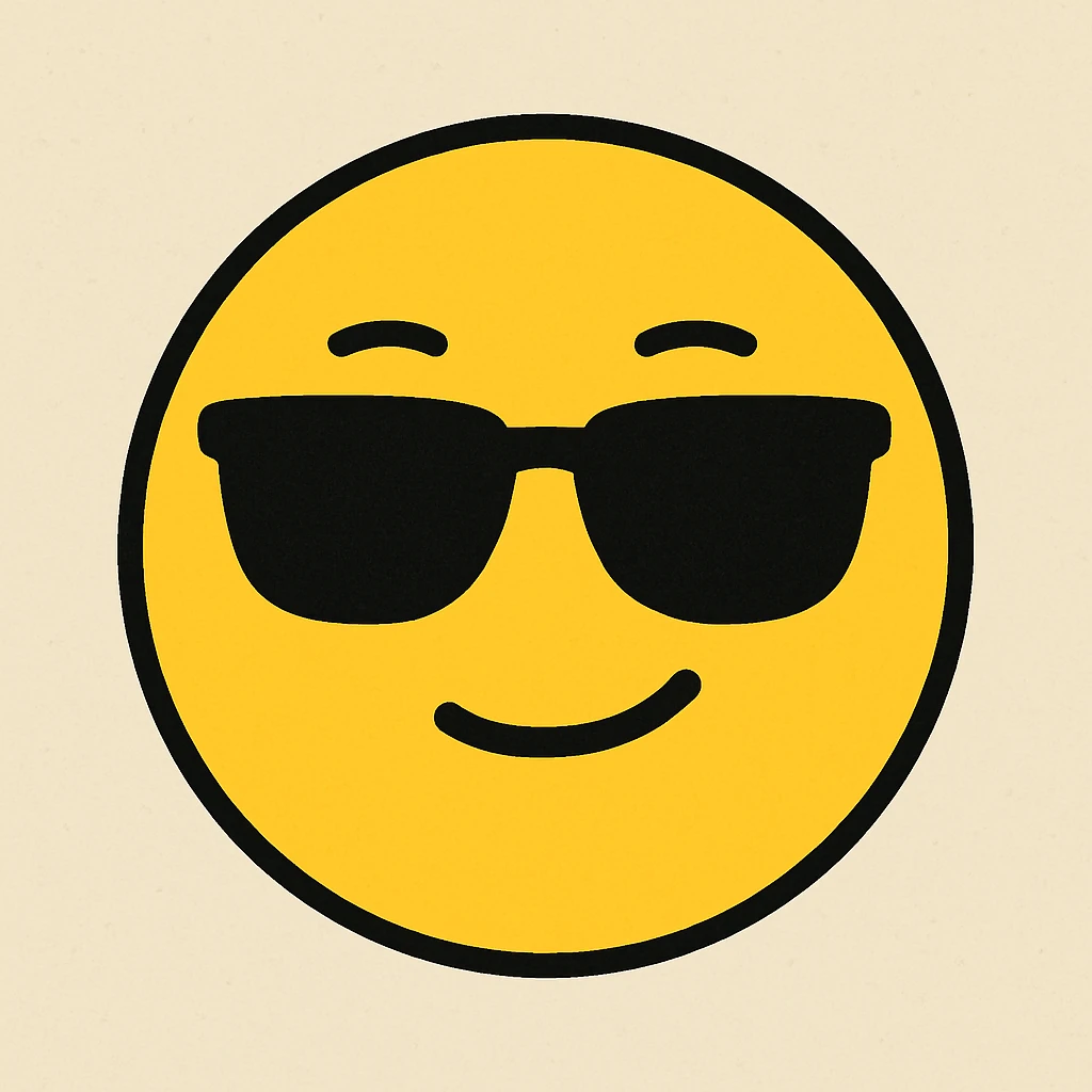 yellow face with sunglasses emoji