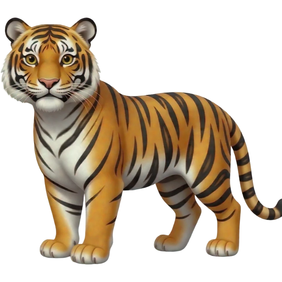 A royal bengal tiger is telling,"my exam has been finished!!" emoji