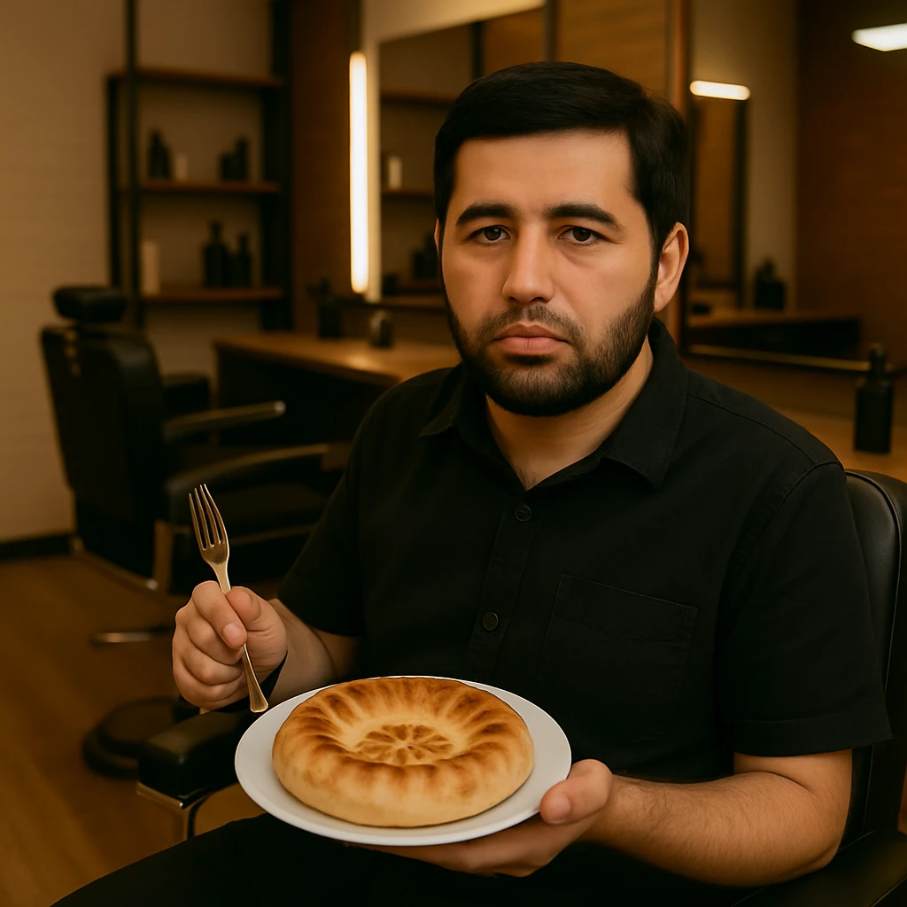 birinchidagi odamni yuziga 2 rasmdagi odamga uxshatib chizib bergin xuddu shunday non yen utirganini emoji