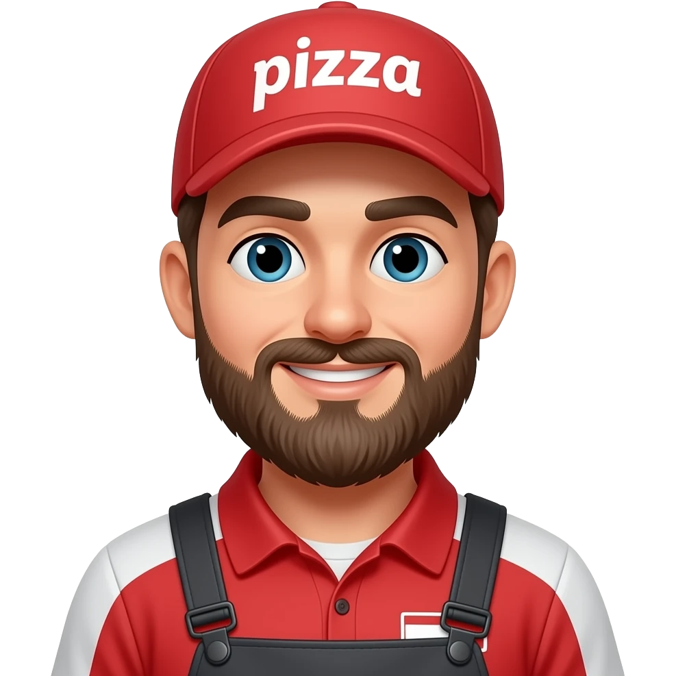 pizza delivery man with beard emoji