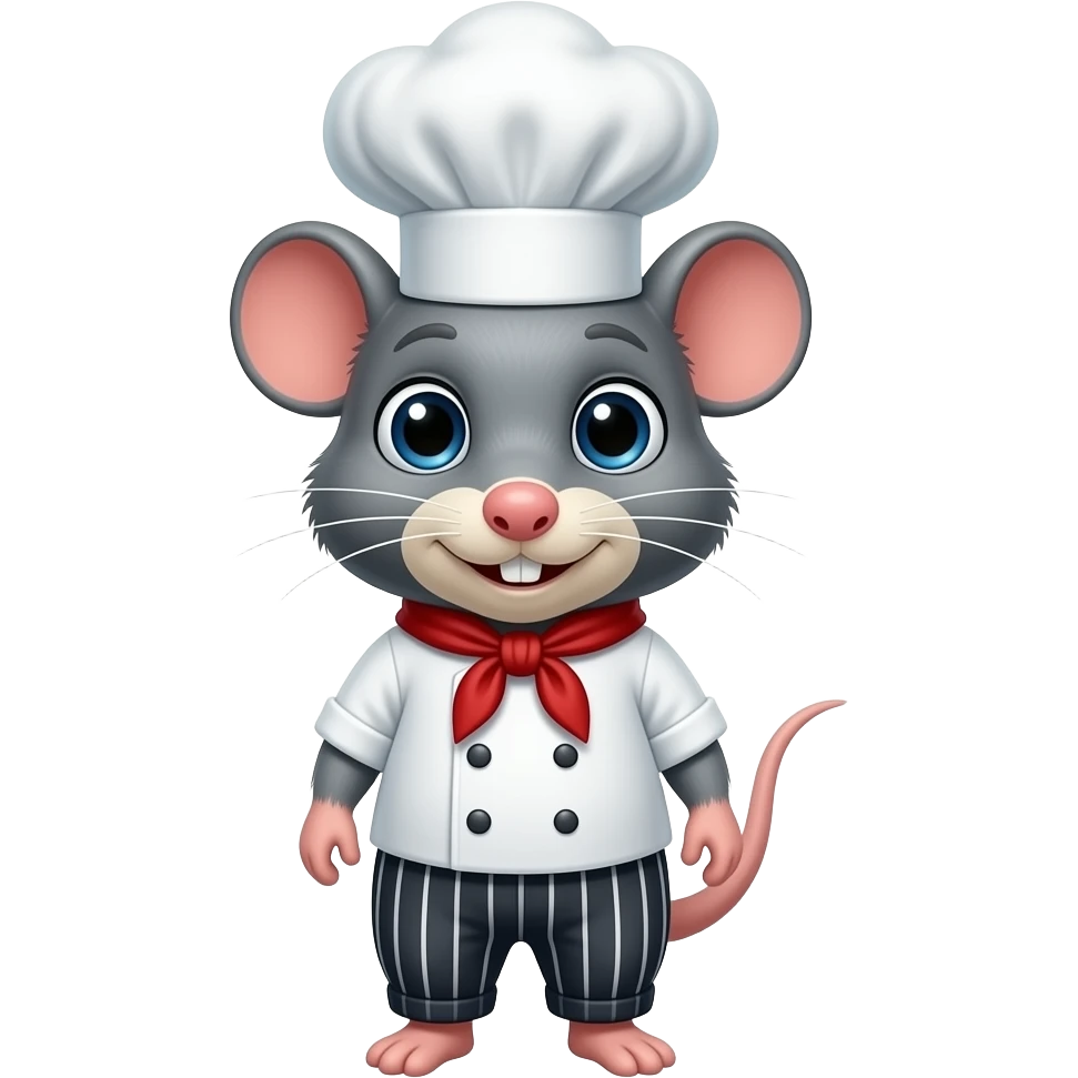 ratatouille emoji give me one of a rat with cookshat and one of a cook emoji