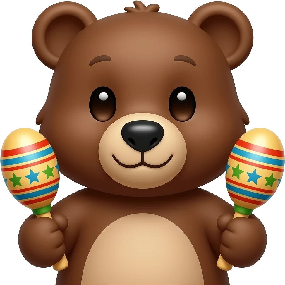 bear with Maracas closeup emoji