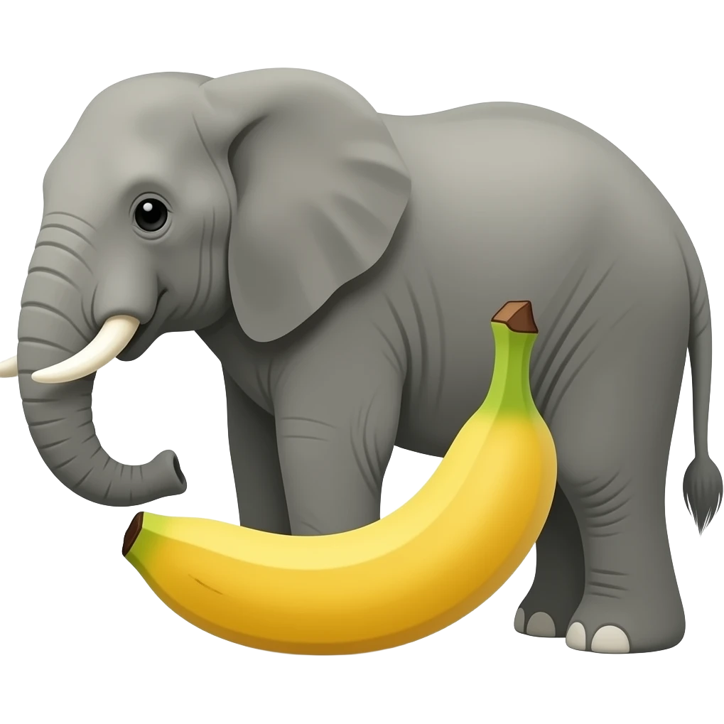 elephant made of banana body head all looks like banana emoji