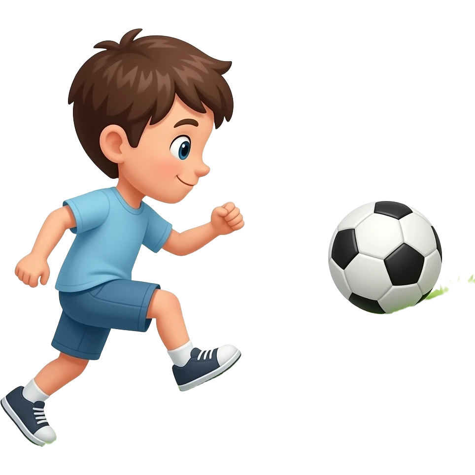 a boy on the bottom of a hill rolling a ball up the hill vector emoji