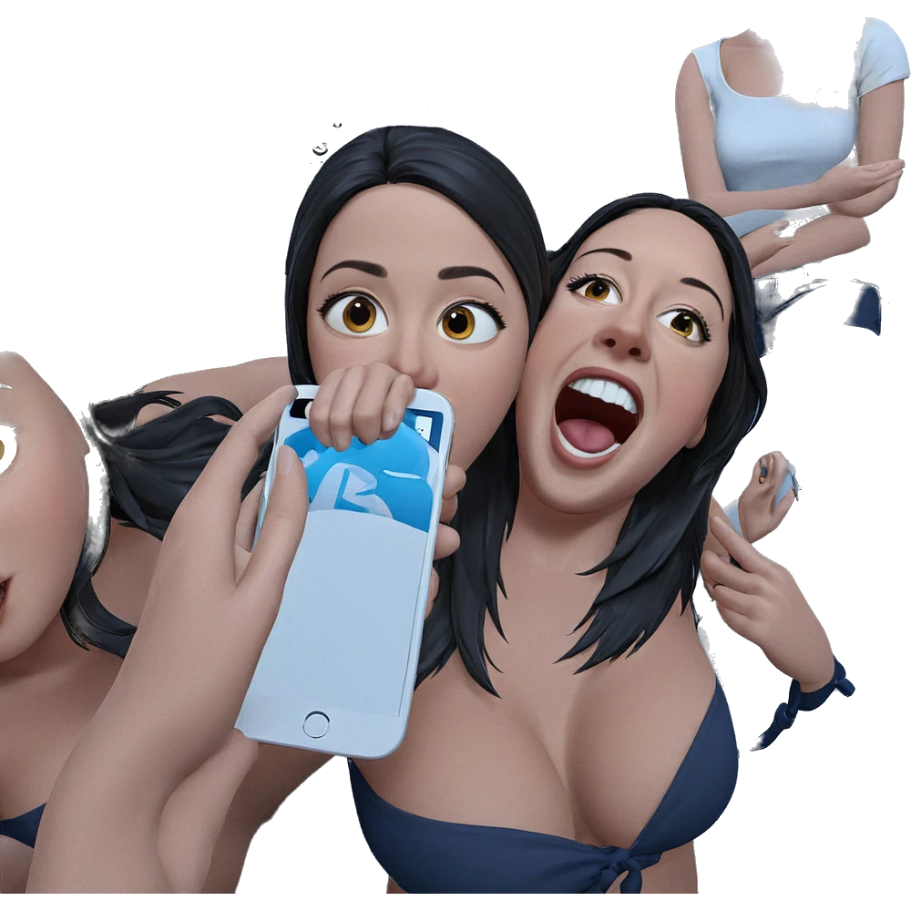 girls in bed with phone emoji