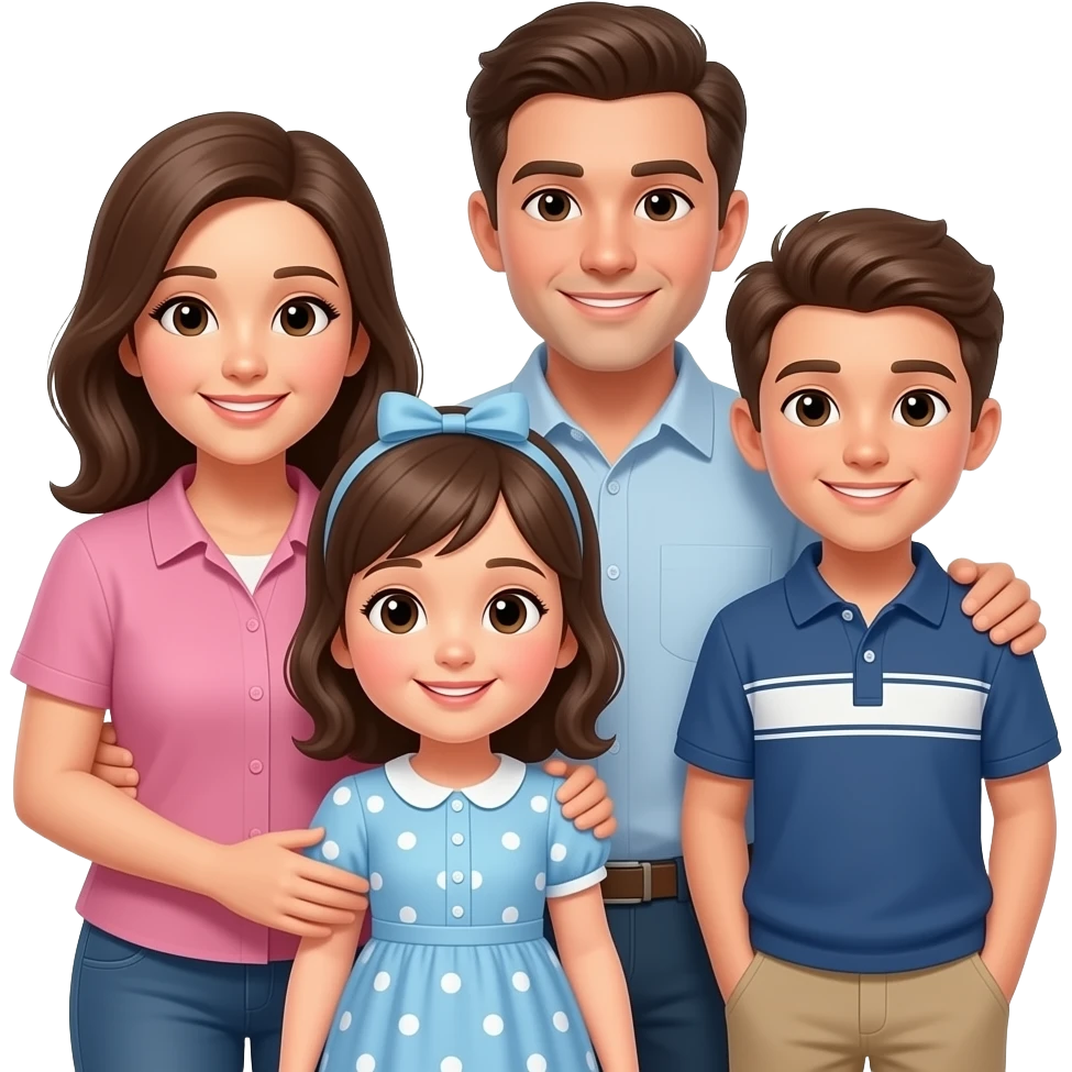 parents with a baby girl and two high school age boys emoji