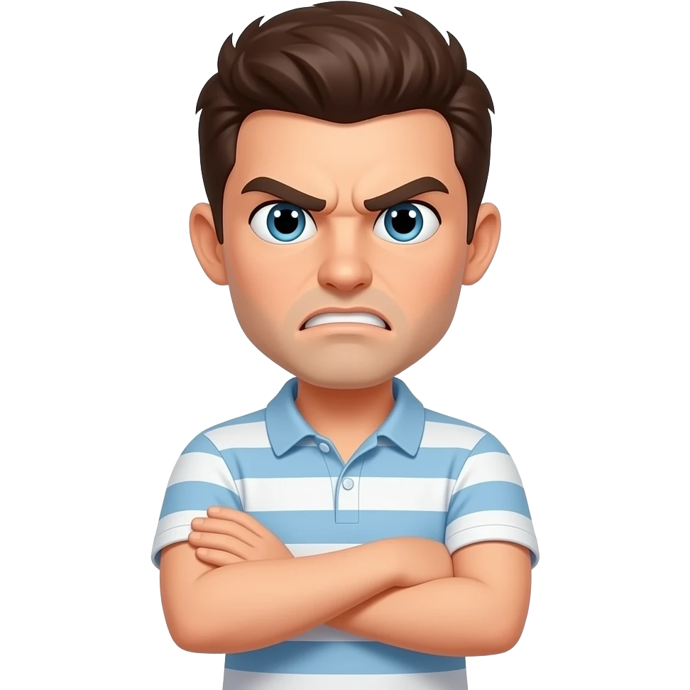 Angry smiley face emoji with crossed arms emoji