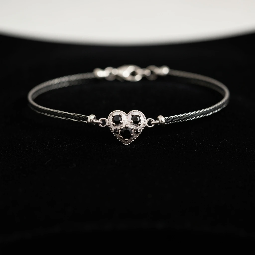 goth heart bracelet, cute, expressive, minimal emoji