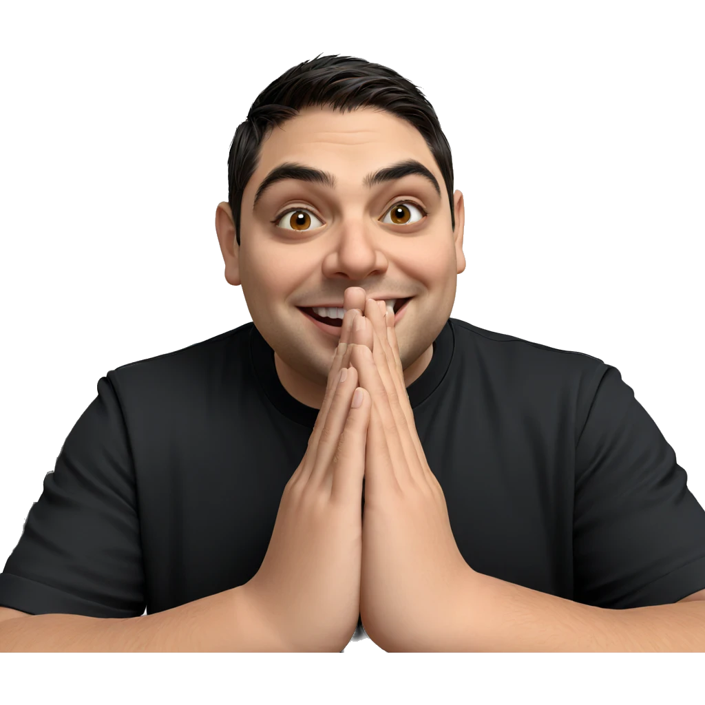 smiling boy in black shirt emoji