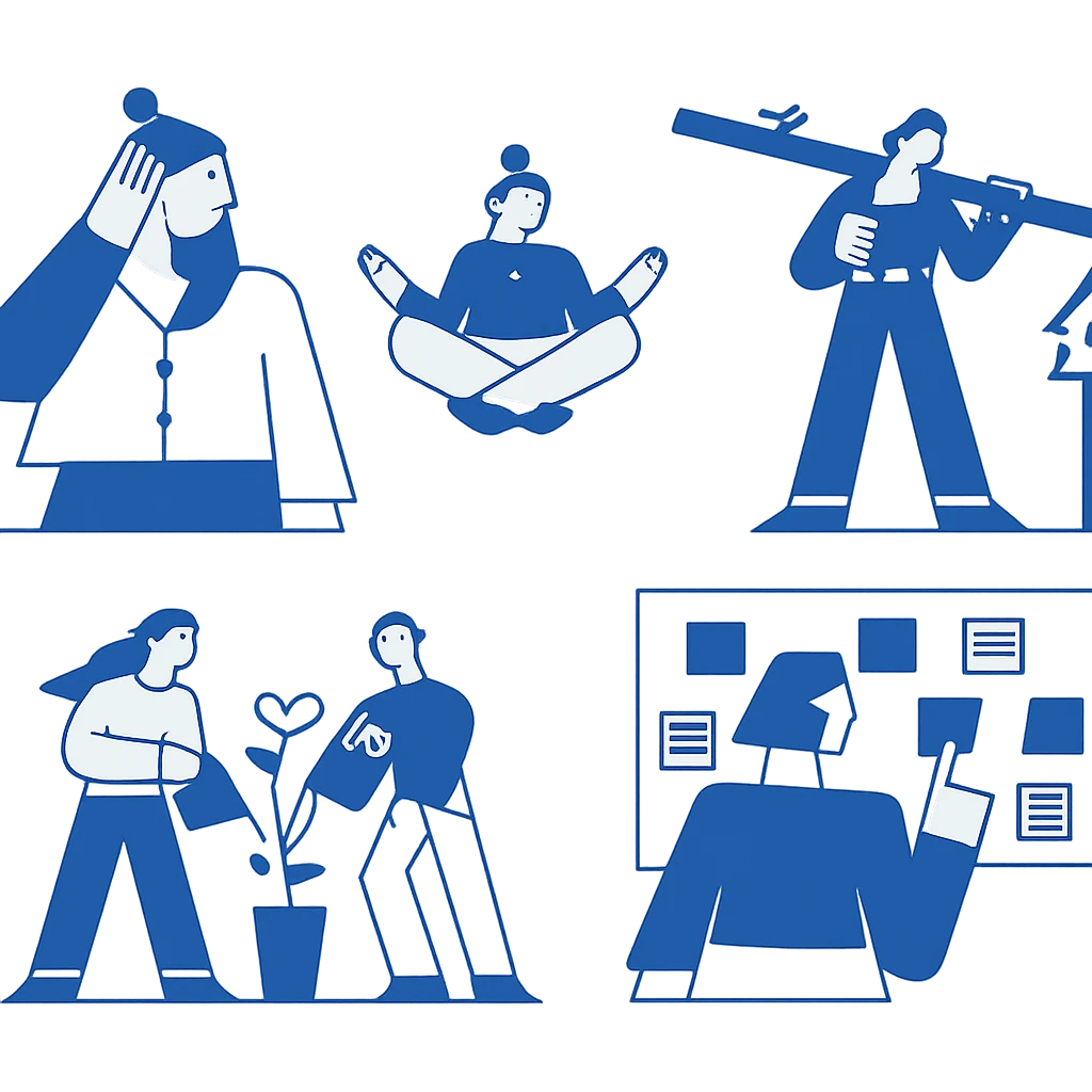 abstract shape in simple blue illustration style emoji