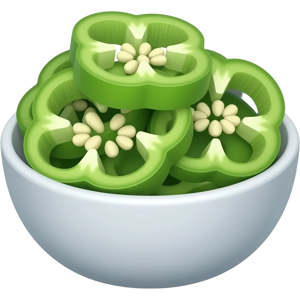 green pepper slices in bowl emoji
